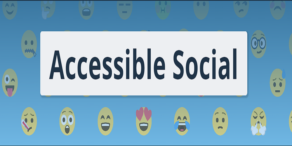 Il Logotipo Accessibile Social circondato da emoji